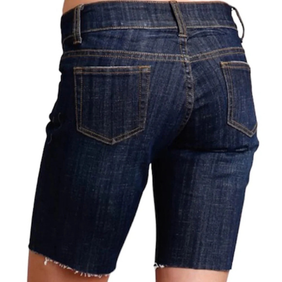 Roberto Cavalli  Made in Italy Denim shorts Fringe Detail Sz 30/34 - Picture 1 of 17